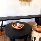Oval Rustic Wood Decorative Bowl