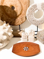 Danira Wooden Plate Serving Tray with Sea Shells