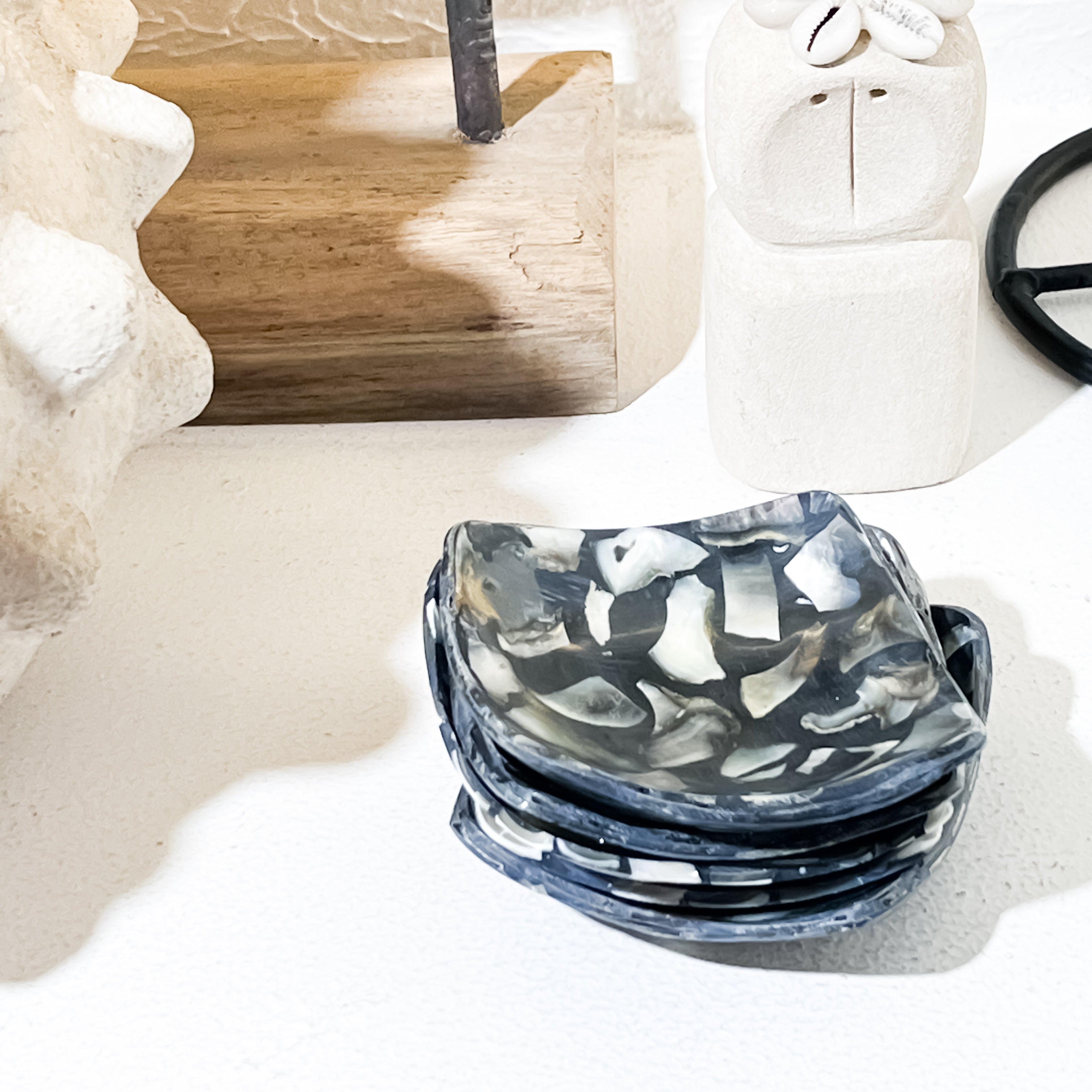 Mini Square Shells Jewelry Trays