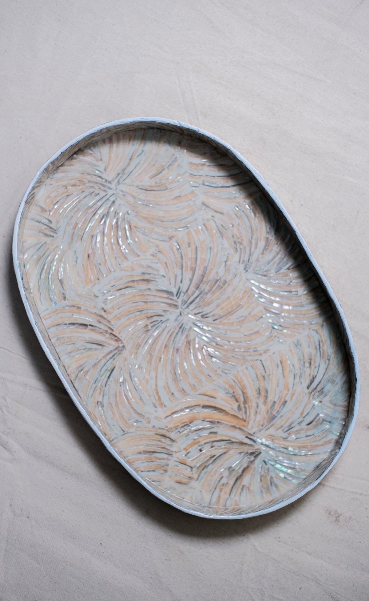 Oval Spiral Shells Decorative Tray