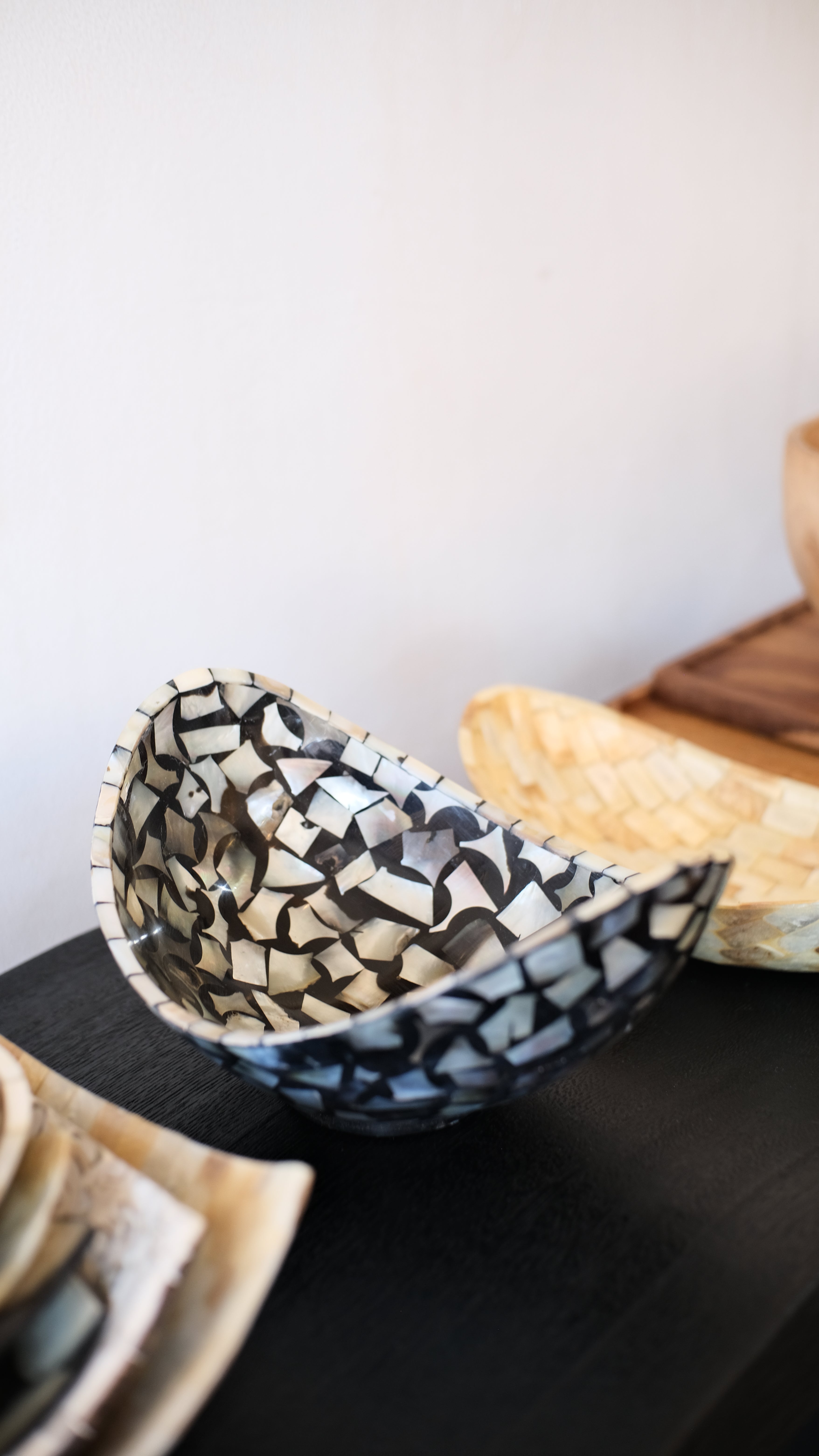 Black Coral Oval Shells Decorative