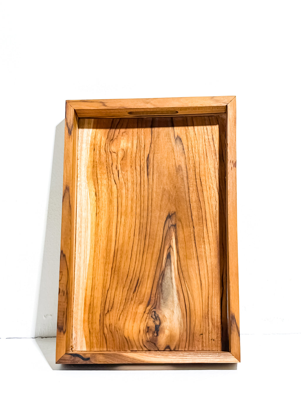 Square teak wood wooden trays with handle