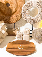 Danira Wooden Plate Serving Tray with Sea Shells