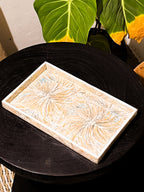 Spiral Beige Shell Rectangle Tray