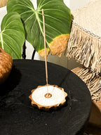 Sunny Wooden Teak Incense Holder with Sea Shells