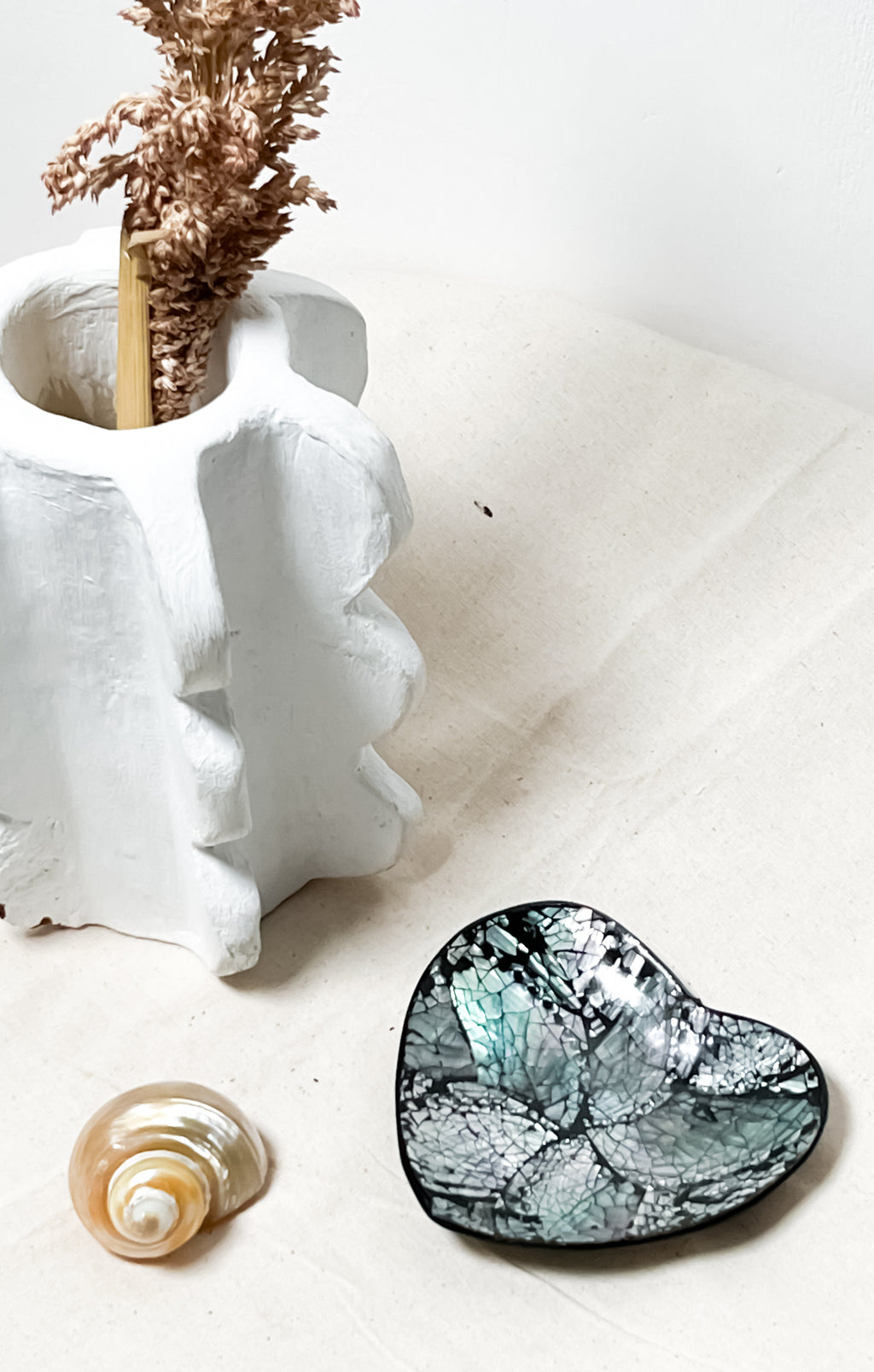 Silver Love Sea Shells Jewelry Tray