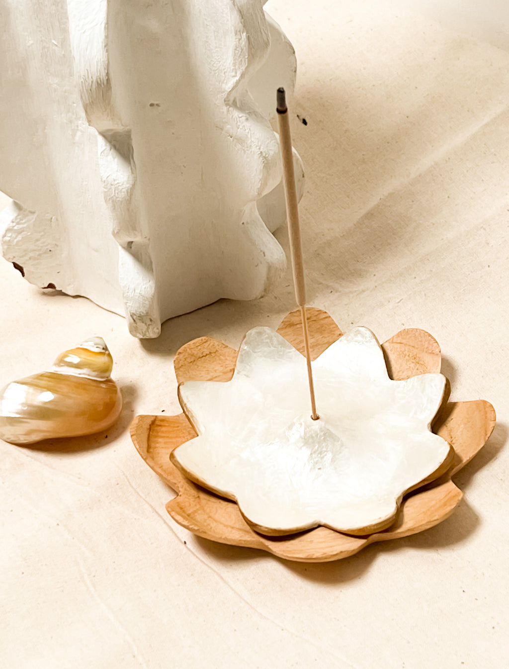 Lotus Wooden Teak Incense Holder