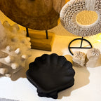 Black Shells Wooden Teak Plate - Yakisagi Finish