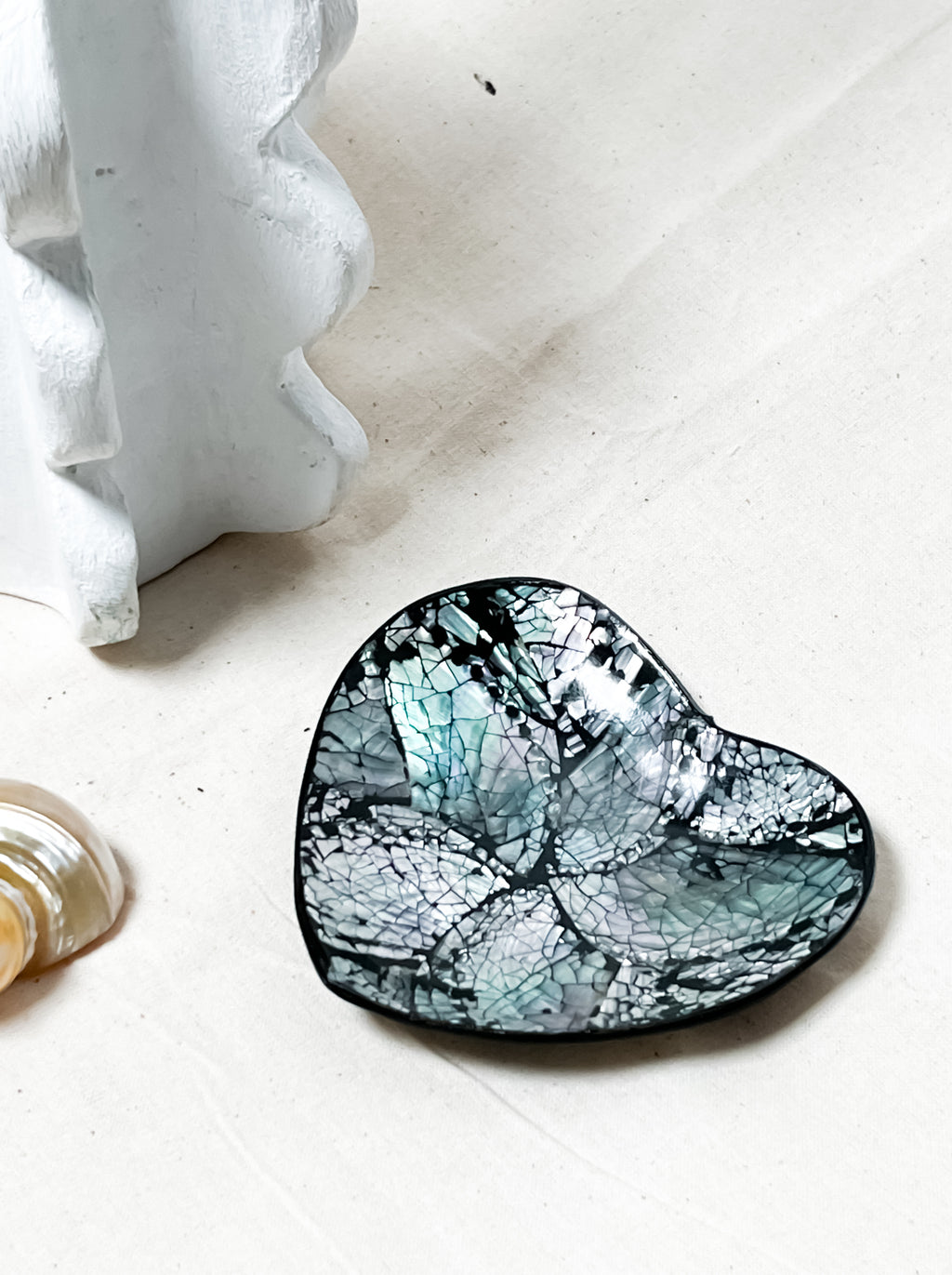 Silver Love Sea Shells Jewelry Tray