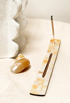 Cendana Palm Wood Incense Holder with Mother of Shells