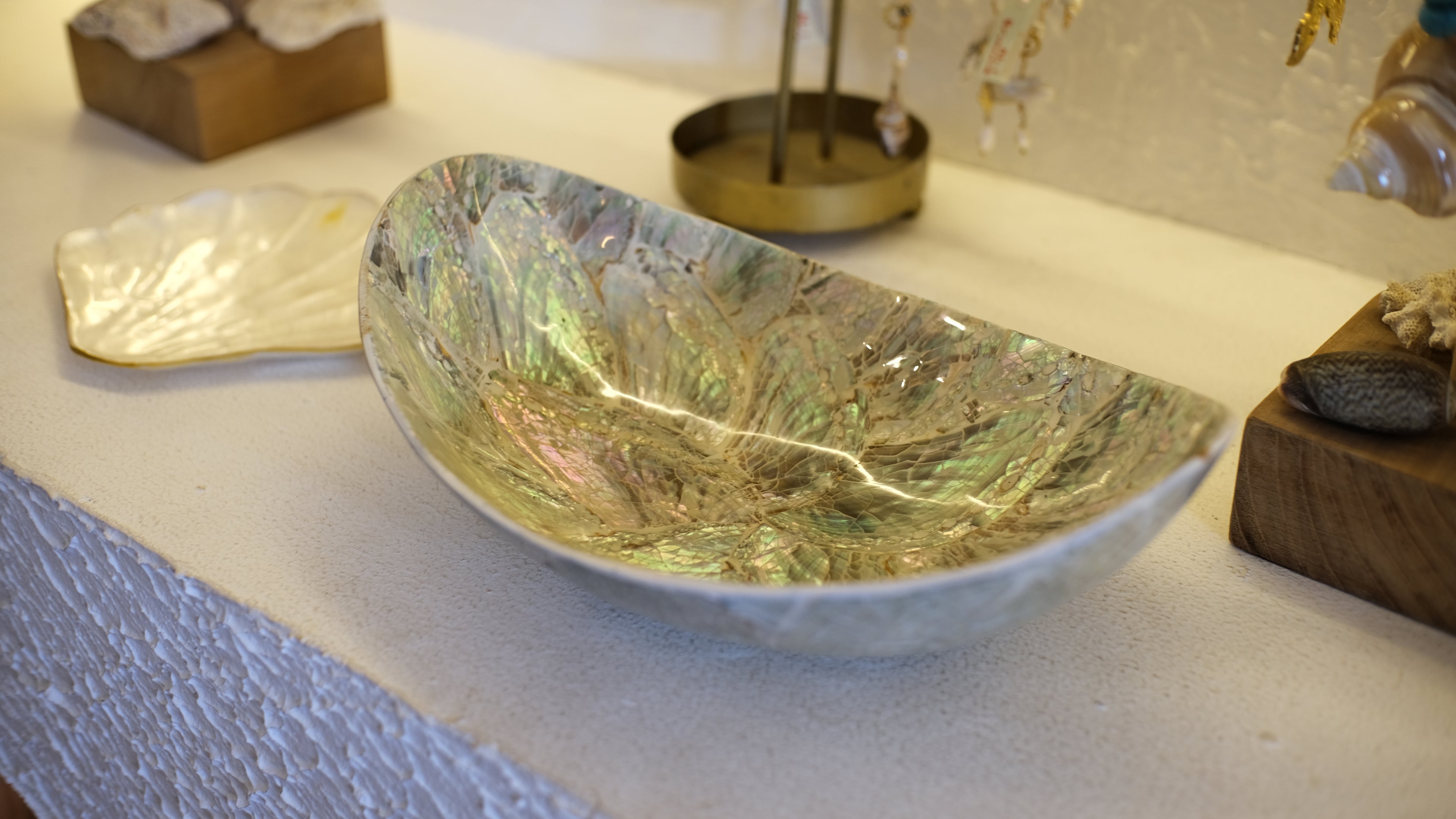 Silver Oval Shells Decorative Bowl