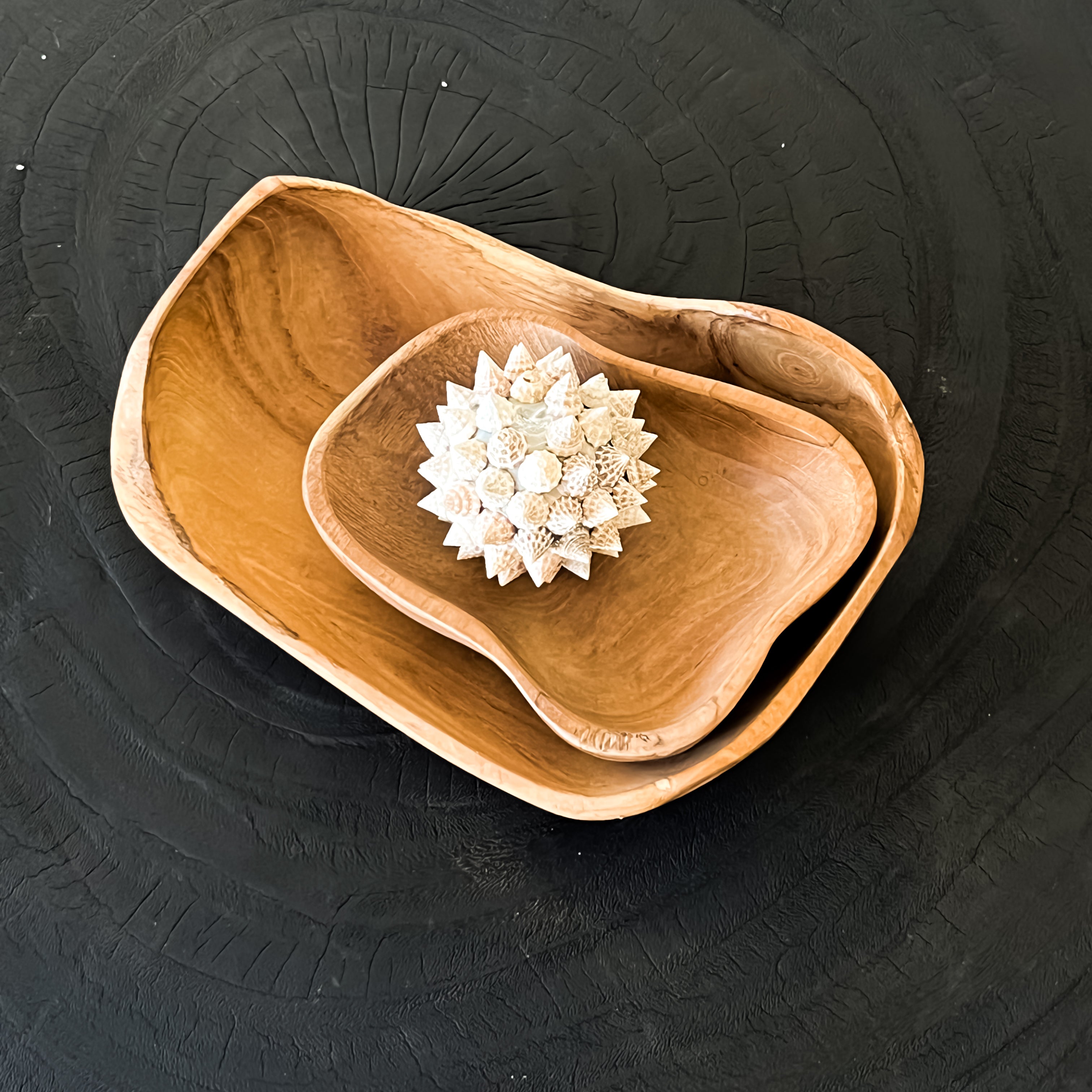 Irregular Wooden Decorative Bowl