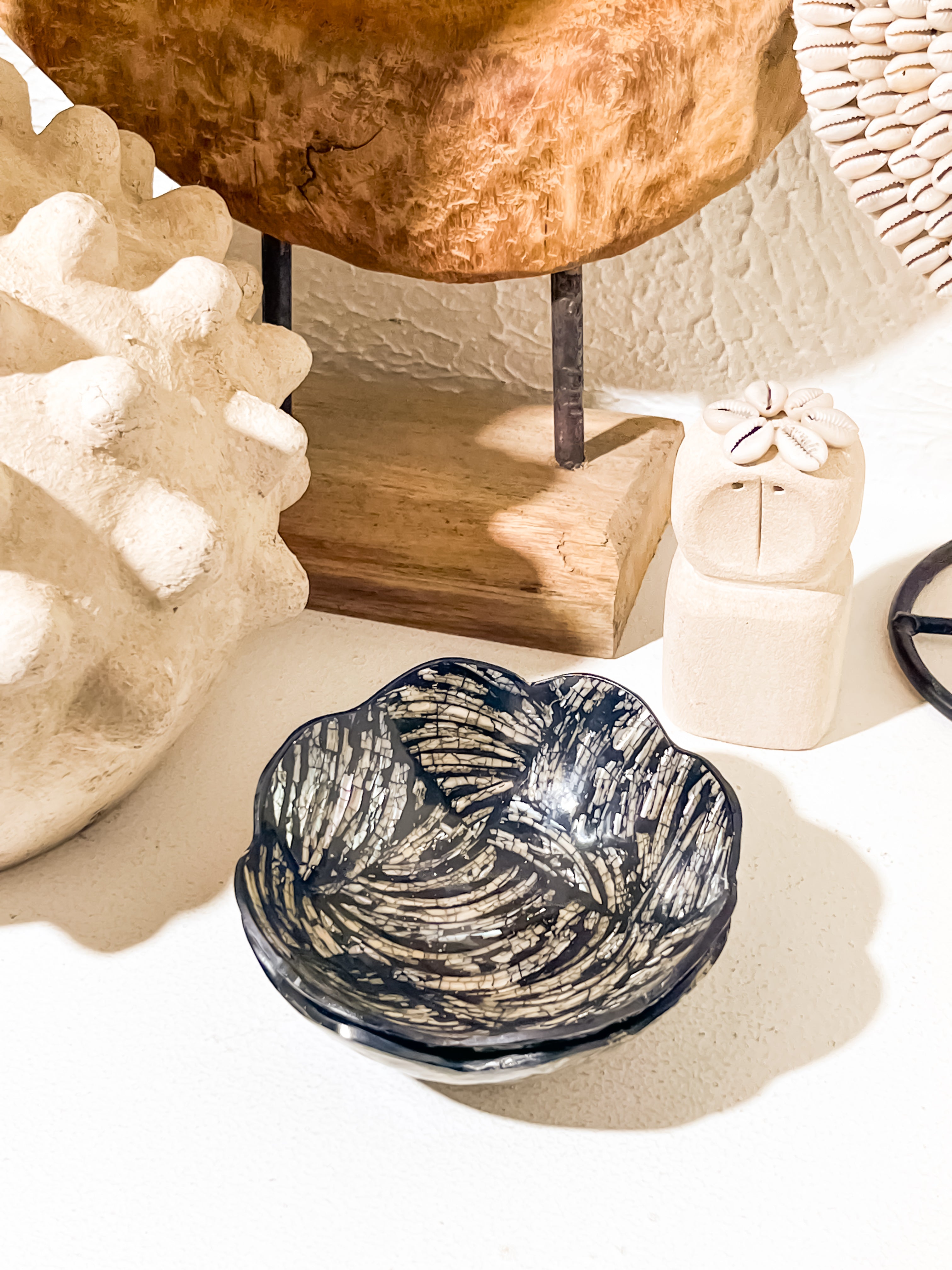 Beige Flower Decorative Bowl