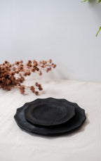 Sun Wooden Teak Plate  - Yakisagi Finish