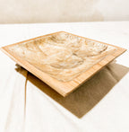 Wooden Square plate with shells