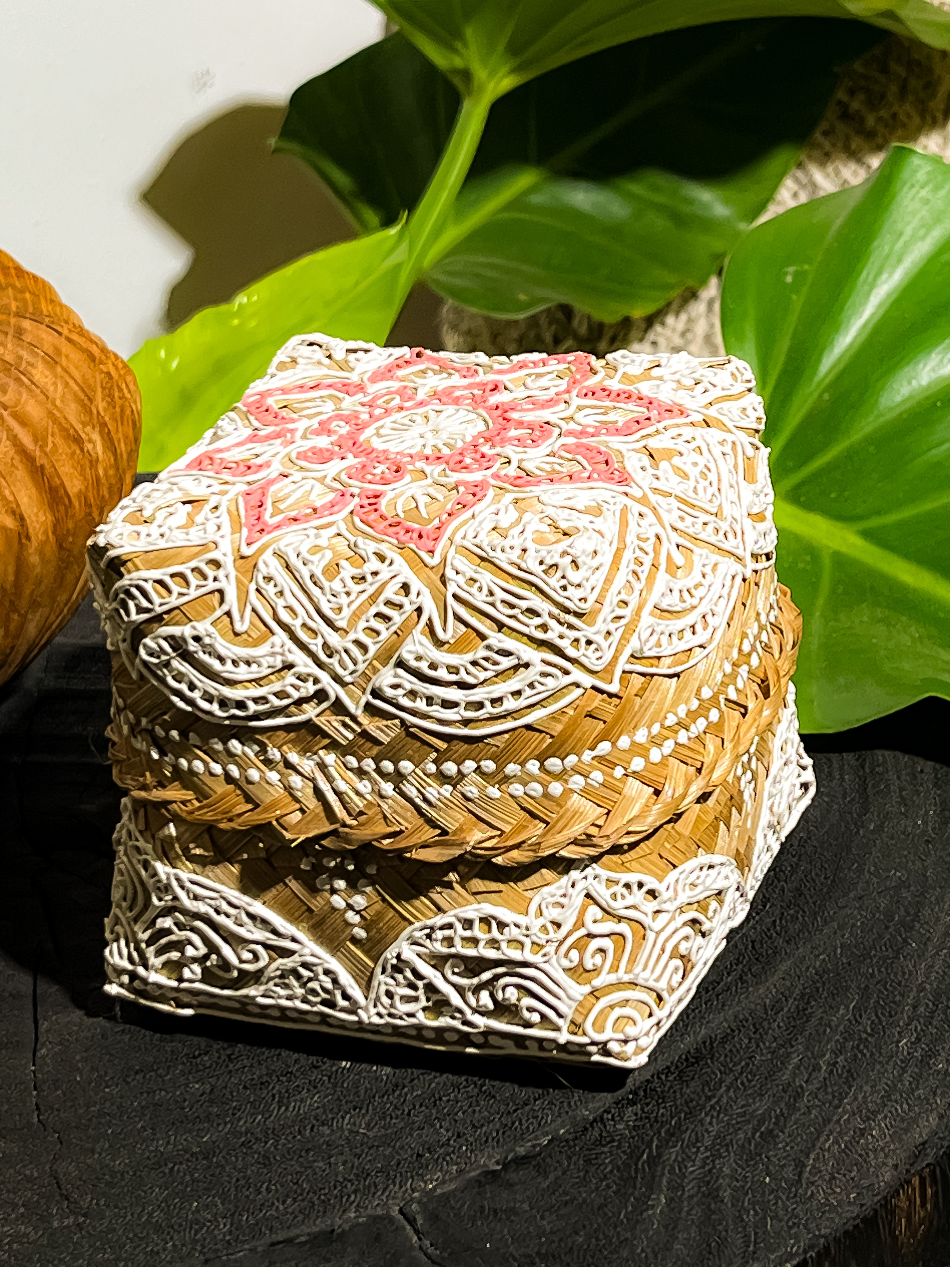 Balinese Bamboo Square  Decorative Box