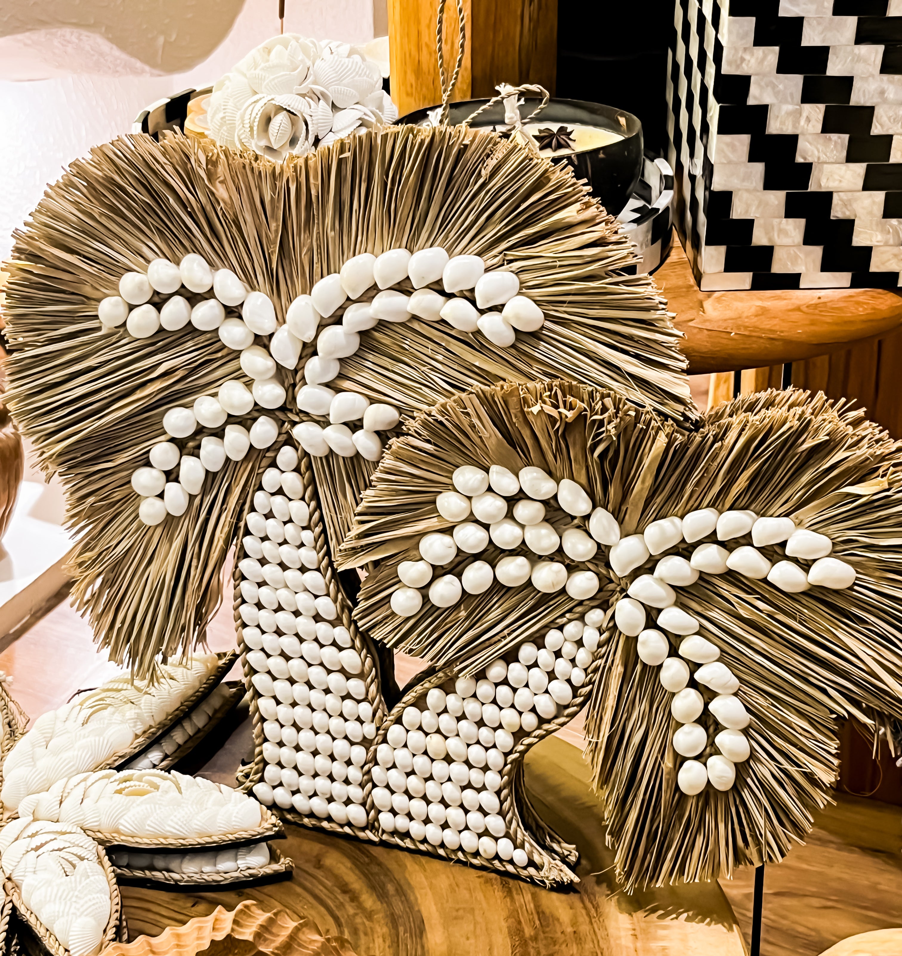 Twin Palm Wall Decor With Shells