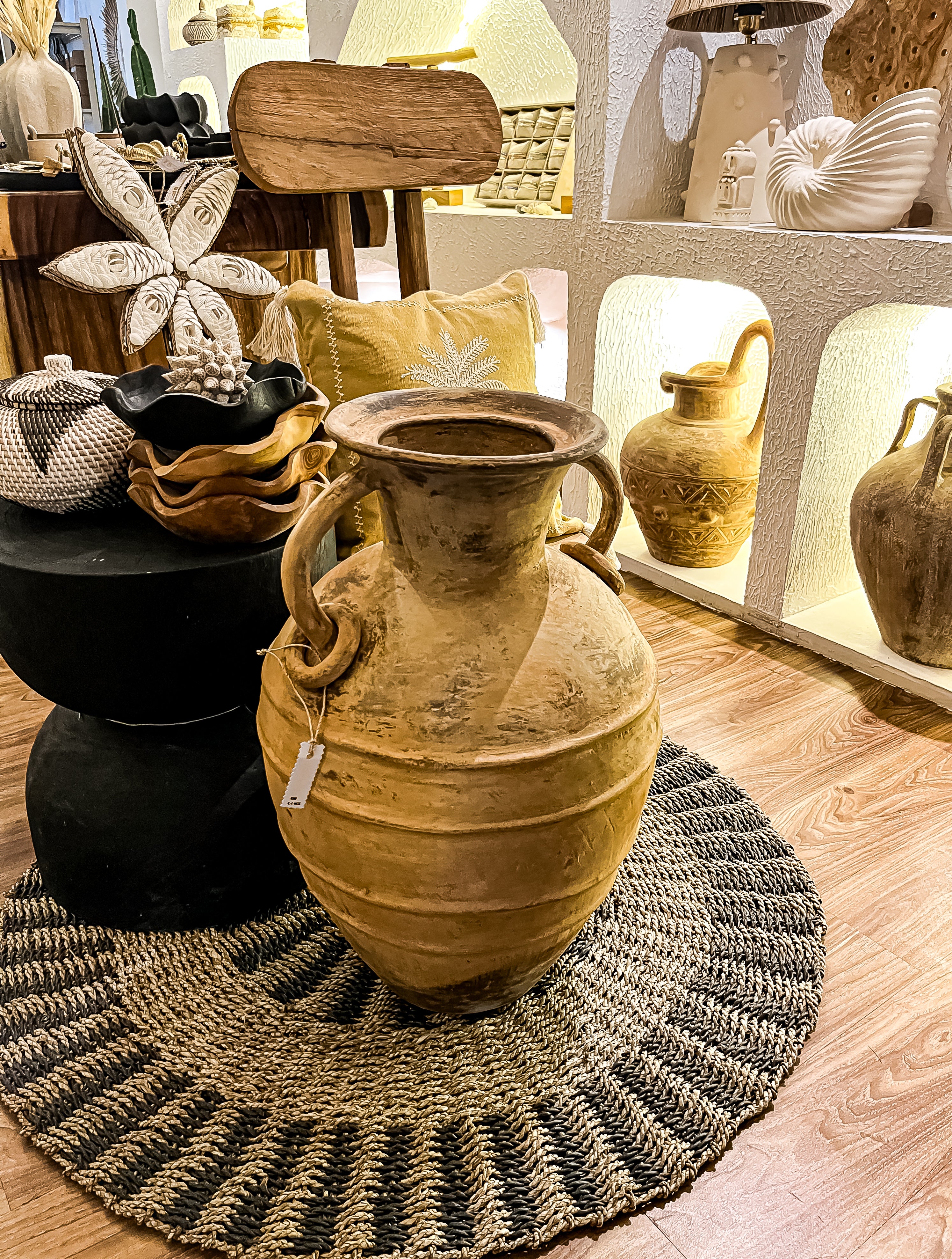 Handmade Pottery Vase Rustic with Earring