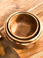 Wooden Teak Salad Bowl Set Lettuce