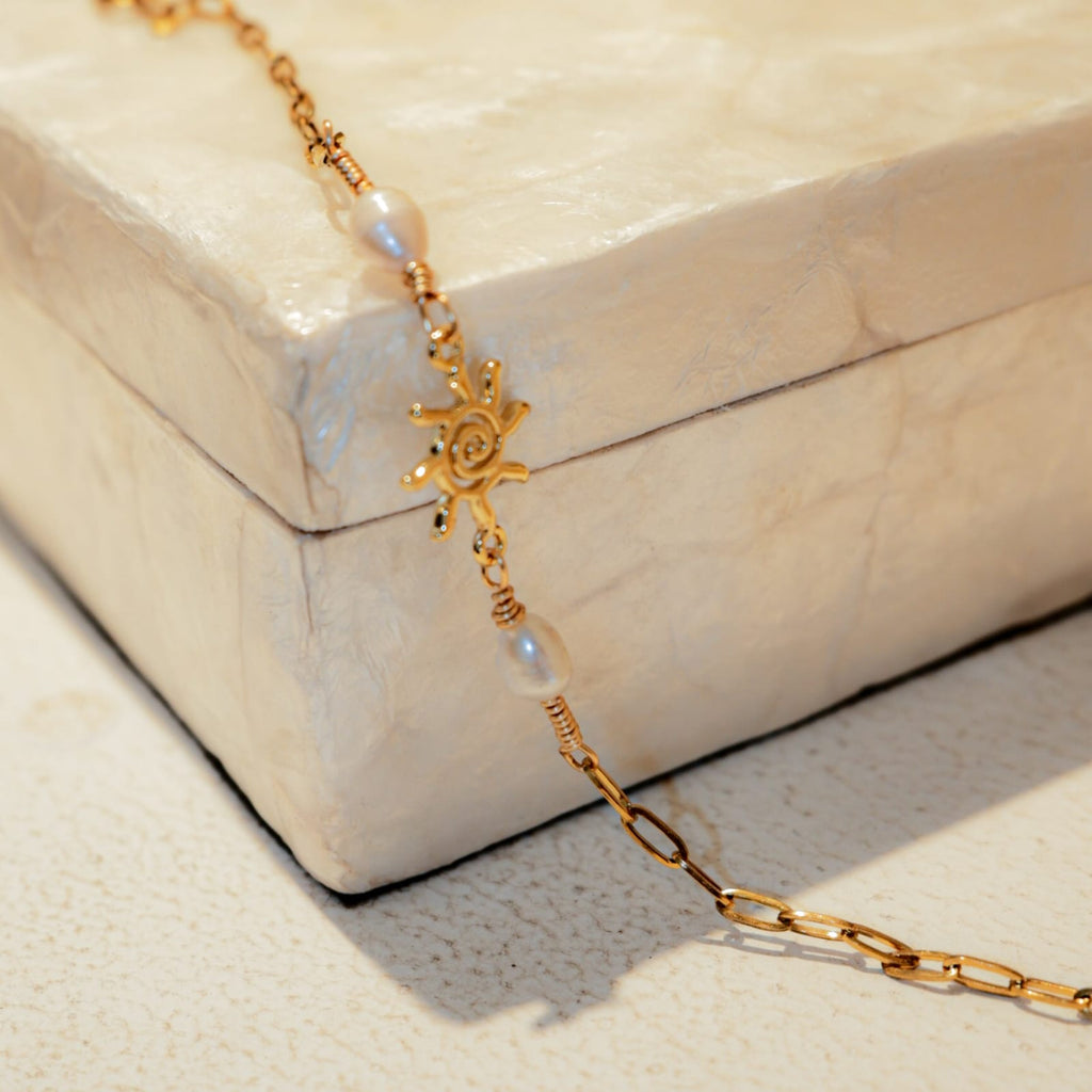 Sun Fresh Water Pearl Stainless Bracelet