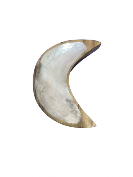 Half moon wooden tray